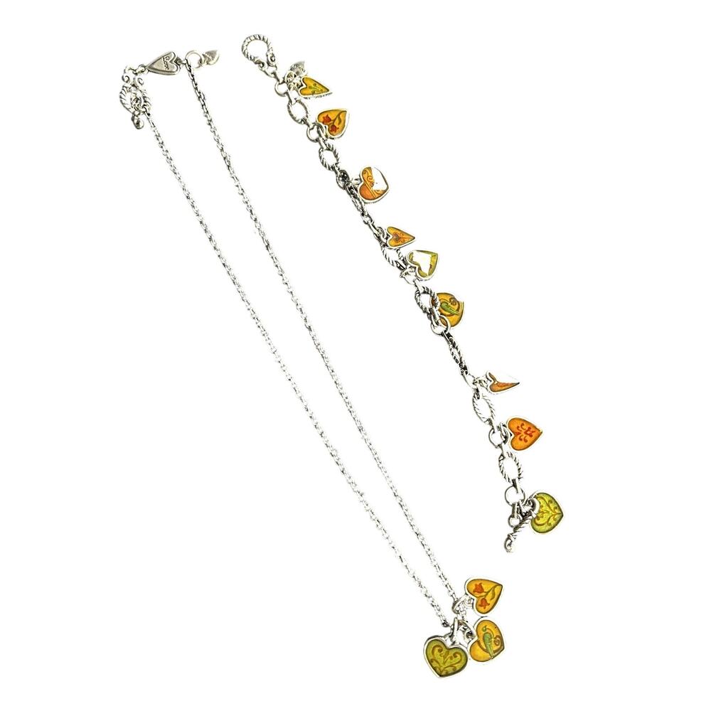Brighton Picadilly Necklace & Bracelet Set Silver Plated Heart Scroll Gift